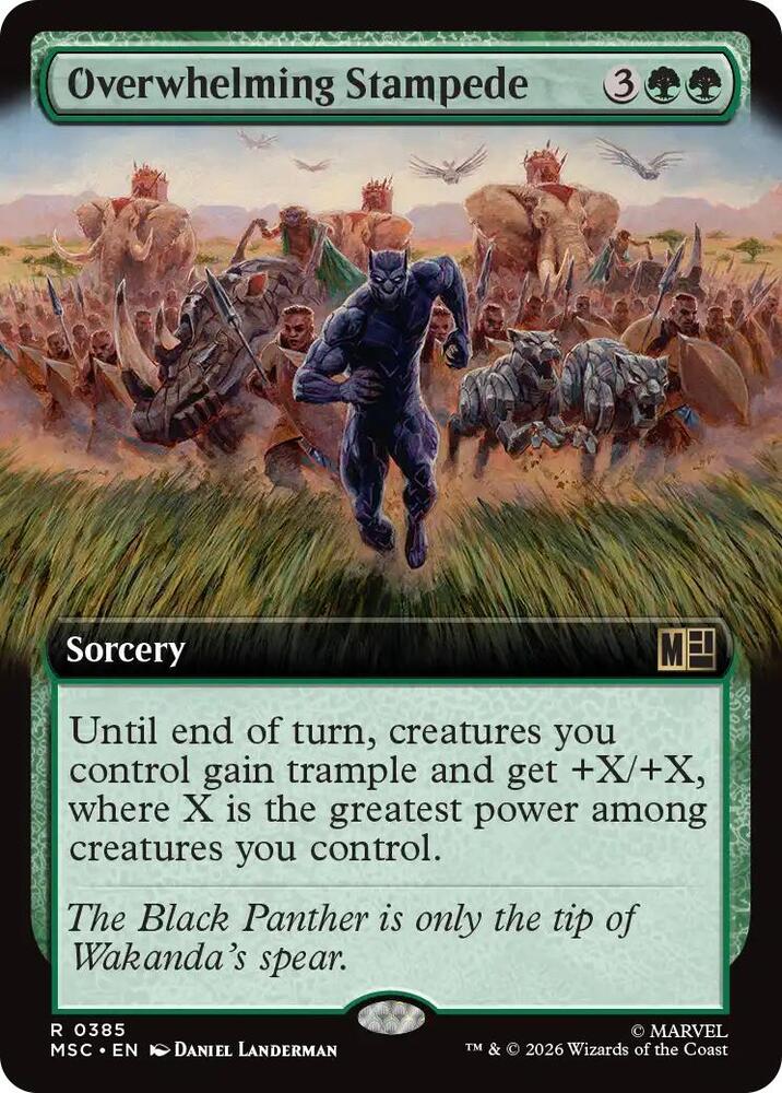 Overwhelming Stampede (Extended Art) 385 card from Commander: Marvel Super Heroes