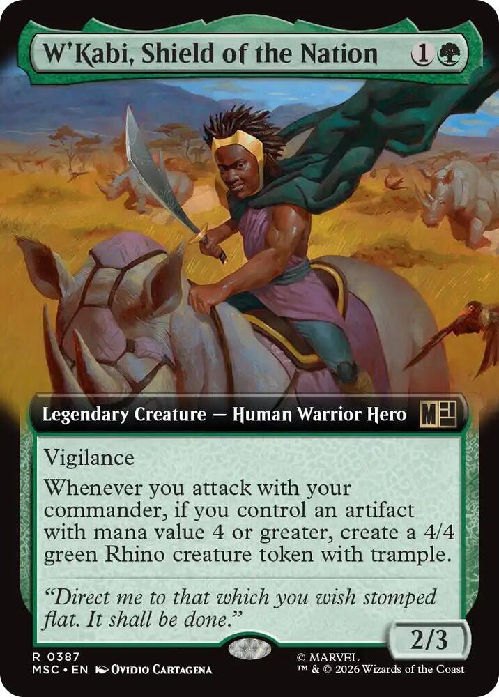 W'Kabi, Shield of the Nation (Extended Art) 387 card from Commander: Marvel Super Heroes