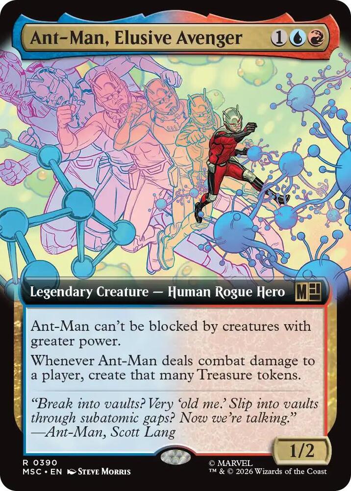 Ant-Man, Elusive Avenger (Extended Art) 390 card from Commander: Marvel Super Heroes