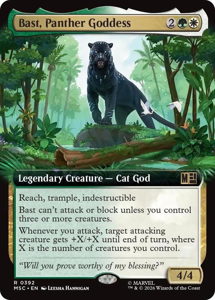 Bast, Panther Goddess (Extended Art) 392 card from Commander: Marvel Super Heroes