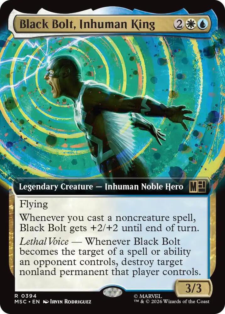 Black Bolt, Inhuman King (Extended Art) 394 card from Commander: Marvel Super Heroes