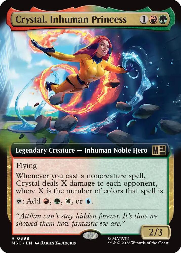 Crystal, Inhuman Princess (Extended Art) 398 card from Commander: Marvel Super Heroes
