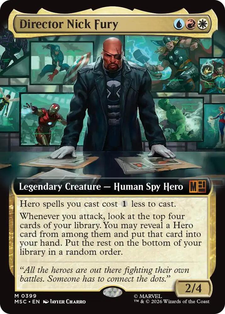 Director Nick Fury (Extended Art) 399 card from Commander: Marvel Super Heroes