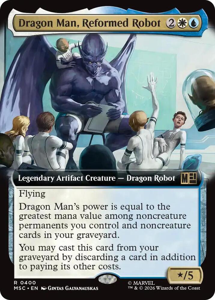 Dragon Man, Reformed Robot (Extended Art) 400 card from Commander: Marvel Super Heroes