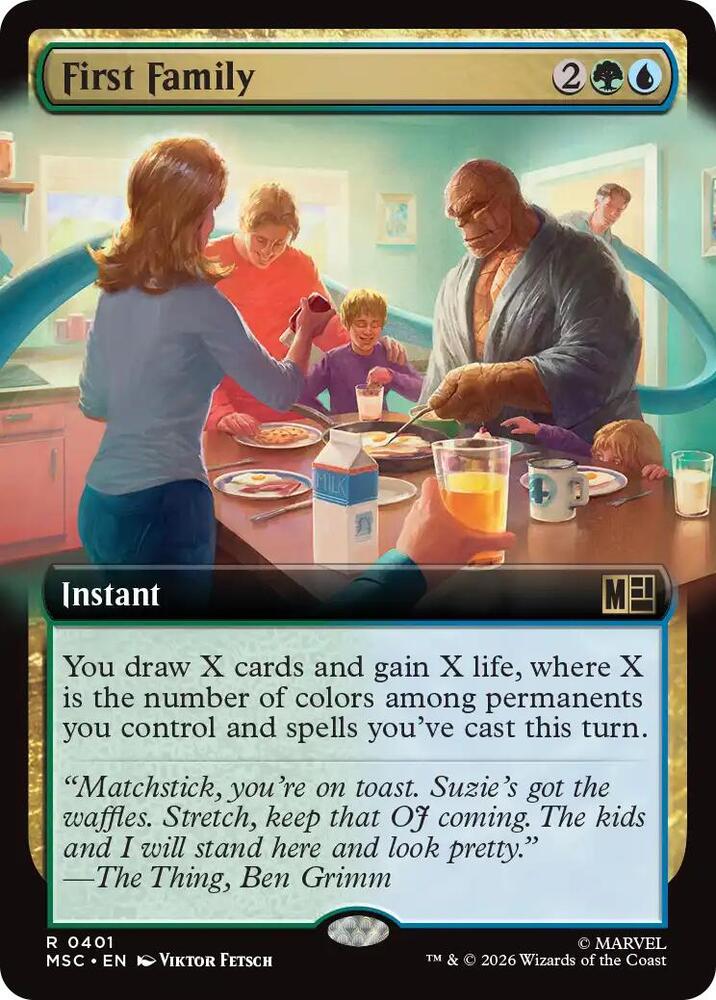 First Family (Extended Art) 401 card from Commander: Marvel Super Heroes