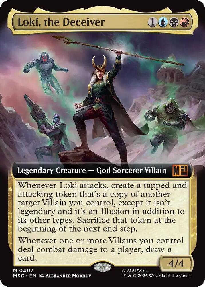 Loki, the Deceiver (Extended Art) 407 card from Commander: Marvel Super Heroes