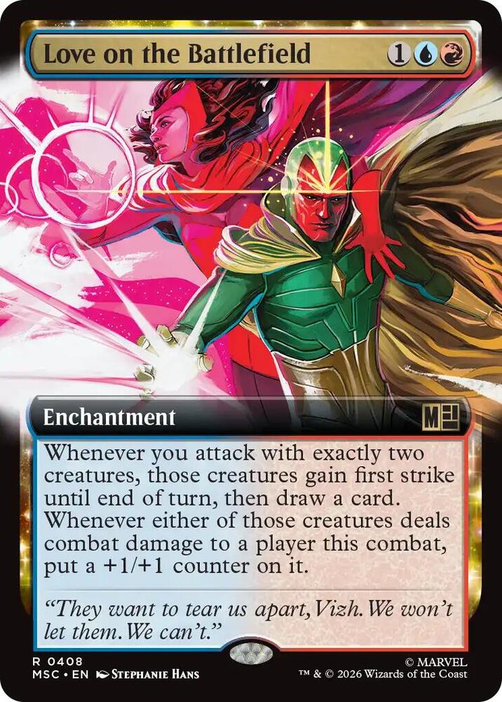 Love on the Battlefield (Extended Art) 408 card from Commander: Marvel Super Heroes
