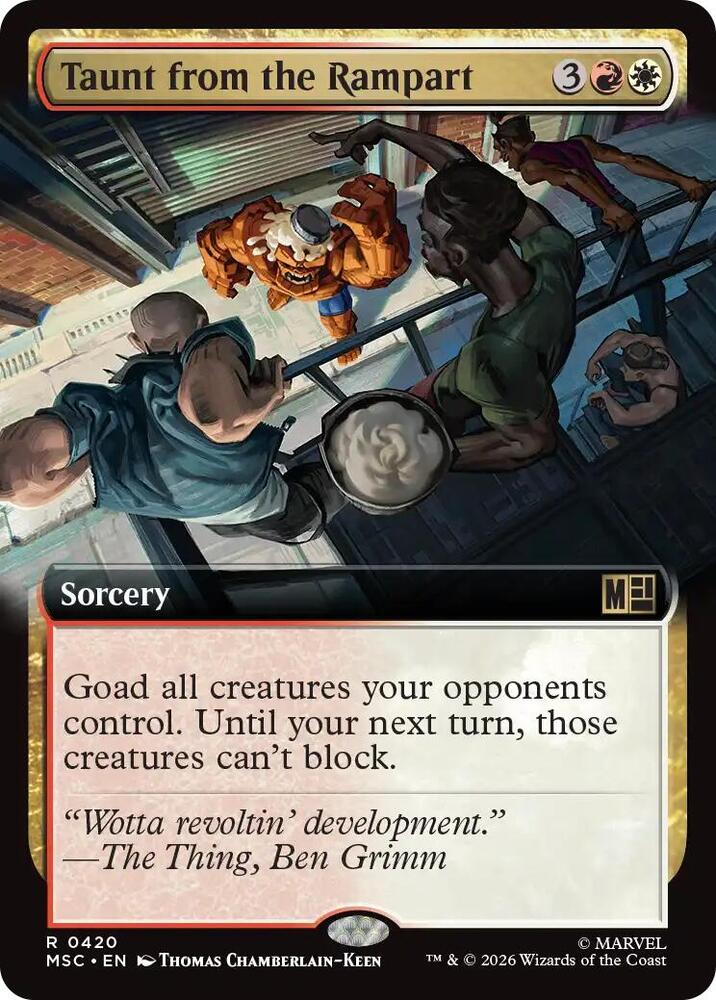 Taunt from the Rampart (Extended Art) 420 card from Commander: Marvel Super Heroes