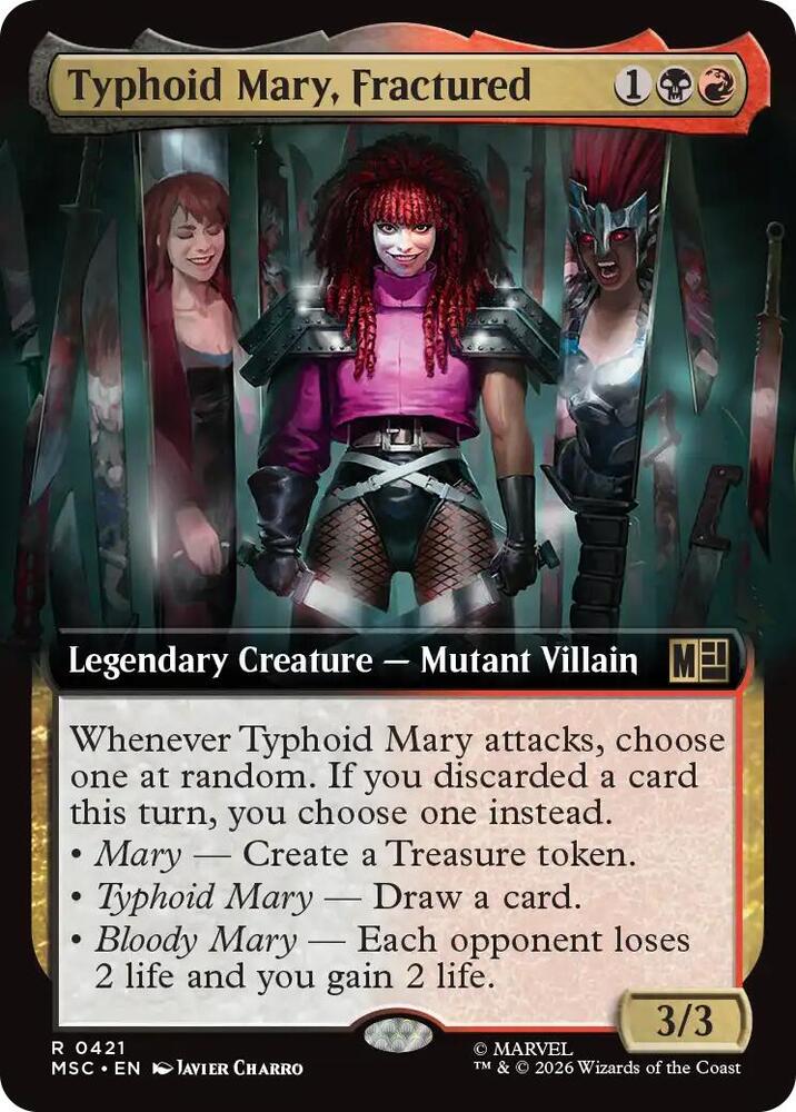 Typhoid Mary, Fractured (Extended Art) 421 card from Commander: Marvel Super Heroes