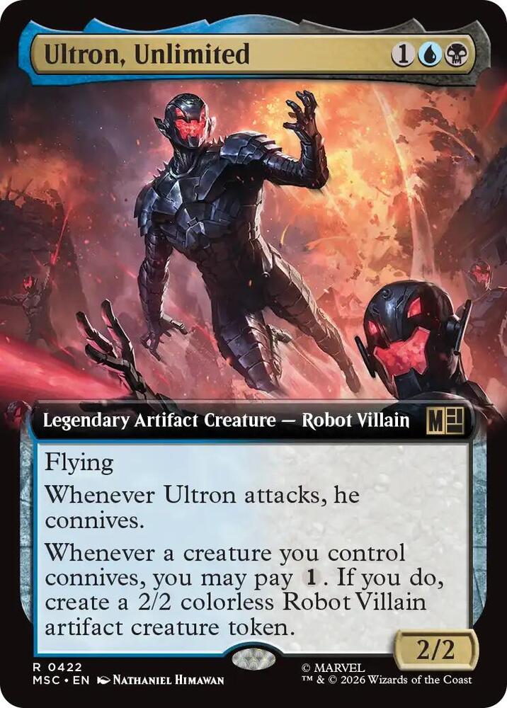 Ultron, Unlimited (Extended Art) 422 card from Commander: Marvel Super Heroes