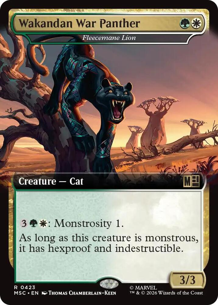 Wakandan War Panther - Fleecemane Lion (Extended Art) 423 card from Commander: Marvel Super Heroes
