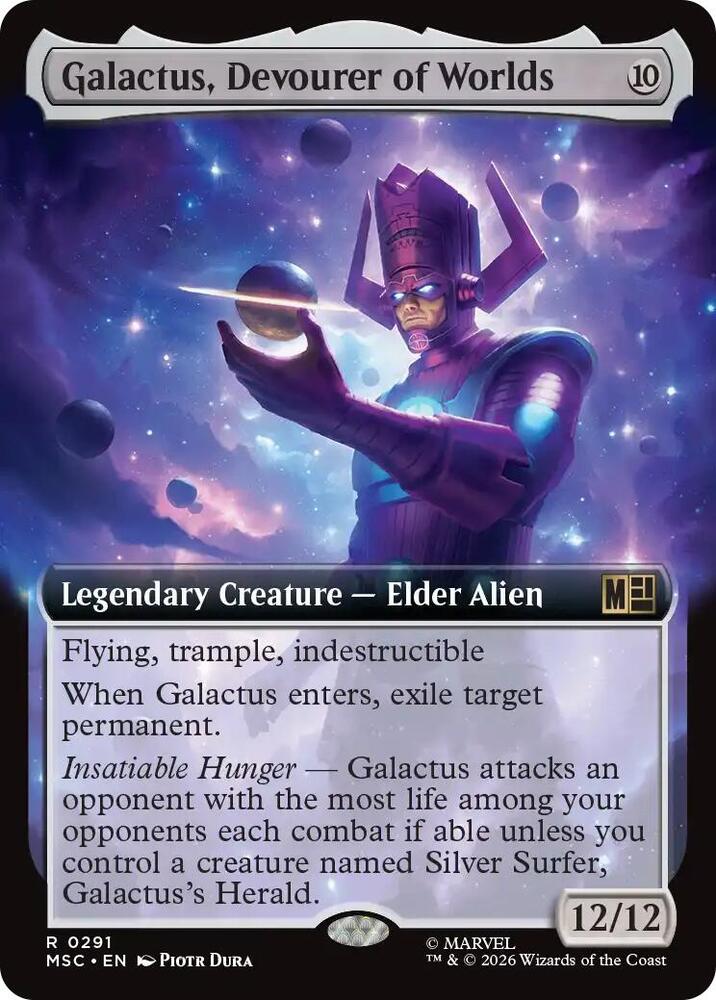 Galactus, Devourer of Worlds (Extended Art) 291 card from Commander: Marvel Super Heroes