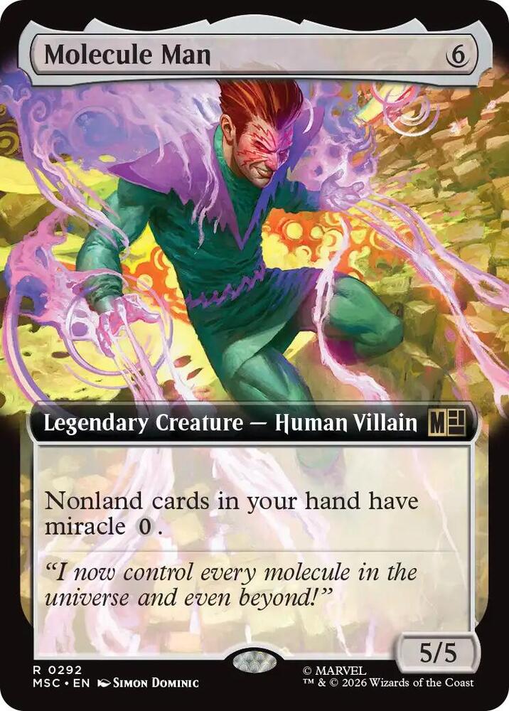 Molecule Man (Extended Art) 292 card from Commander: Marvel Super Heroes