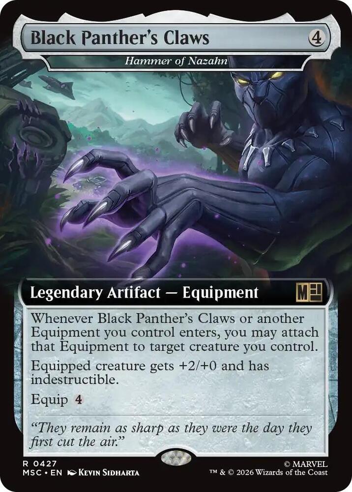Black Panther's Claws - Hammer of Nazahn (Extended Art) 427 card from Commander: Marvel Super Heroes