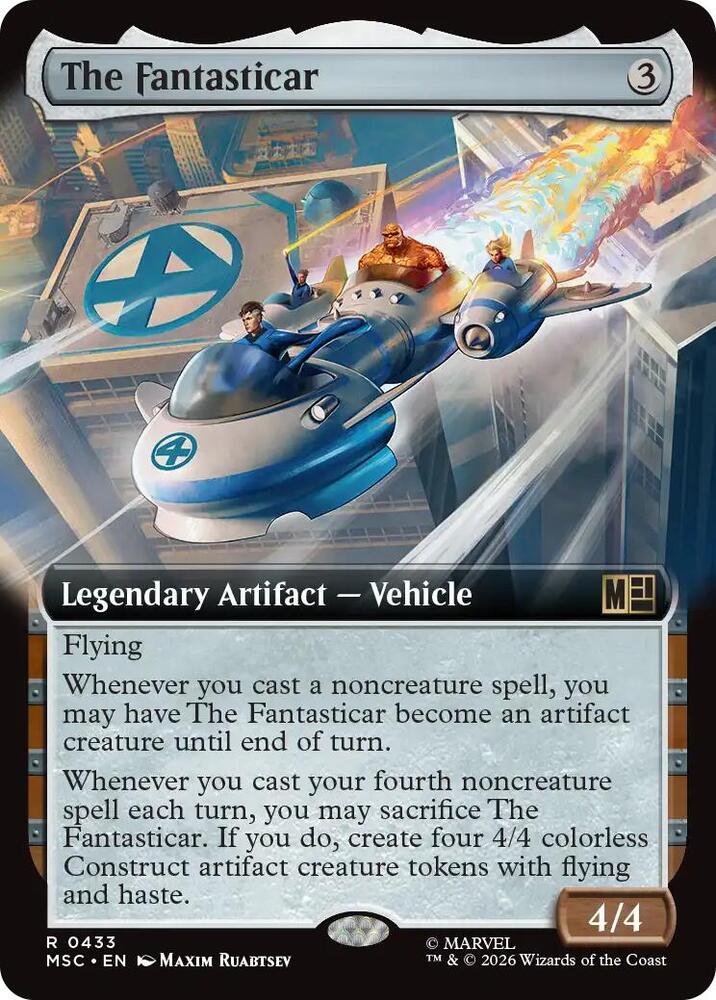 The Fantasticar (Extended Art) 433 card from Commander: Marvel Super Heroes