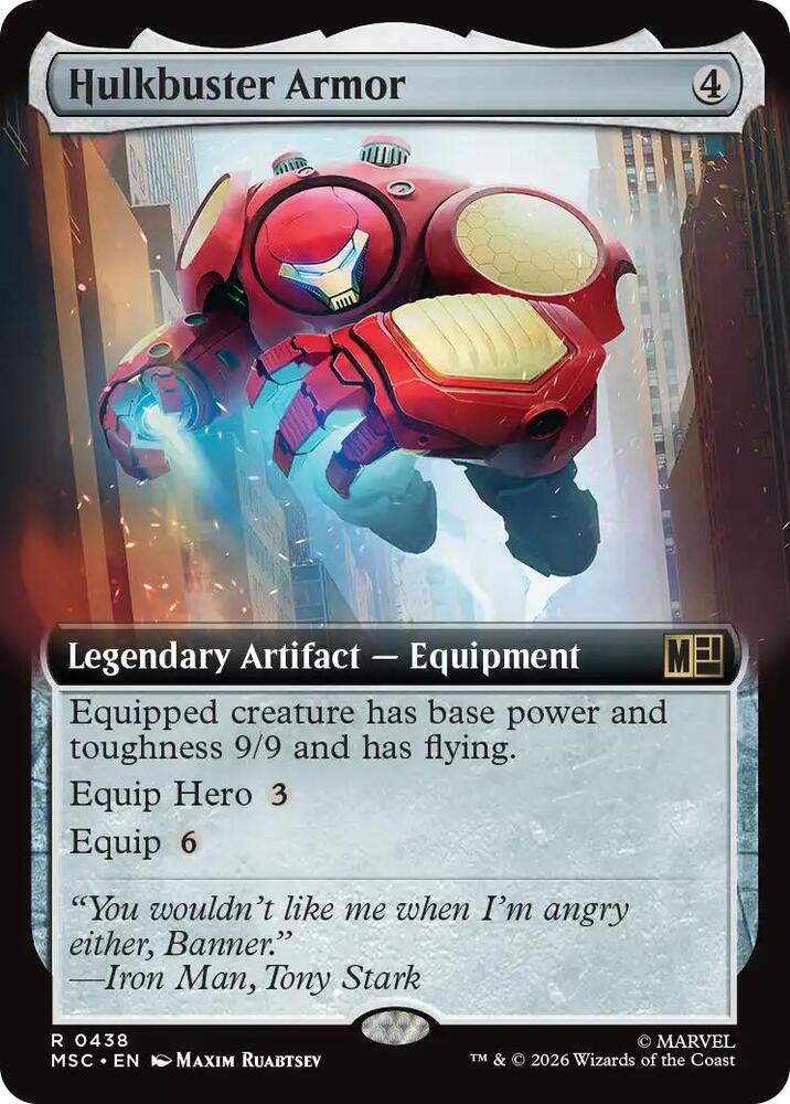 Hulkbuster Armor (Extended Art) 438 card from Commander: Marvel Super Heroes