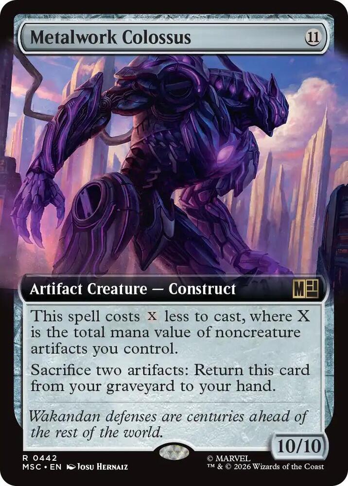 Metalwork Colossus (Extended Art) 442 card from Commander: Marvel Super Heroes