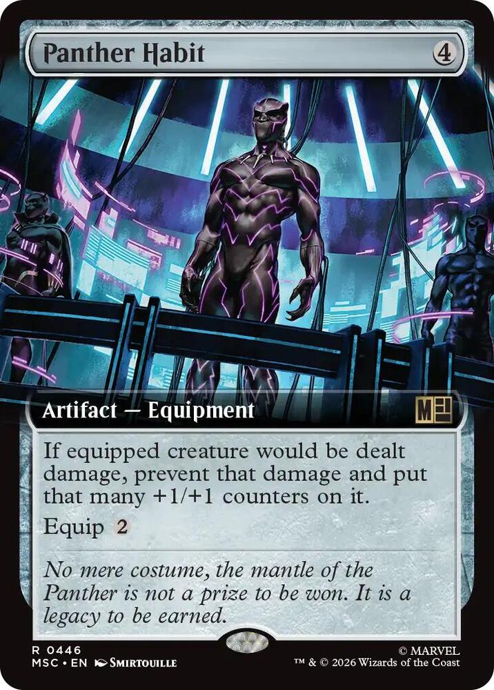 Panther Habit (Extended Art) 446 card from Commander: Marvel Super Heroes