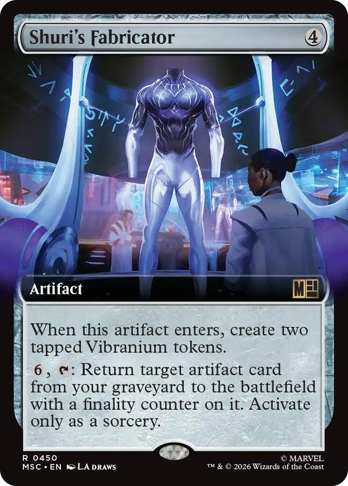 Shuri's Fabricator (Extended Art) 450 card from Commander: Marvel Super Heroes