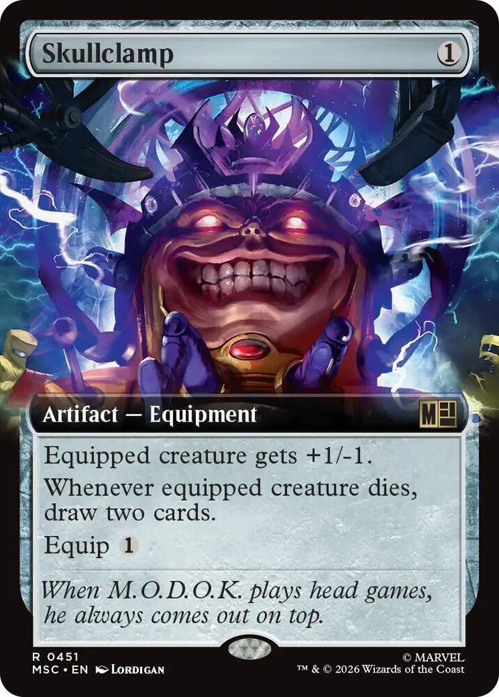 Skullclamp (Extended Art) 451 card from Commander: Marvel Super Heroes