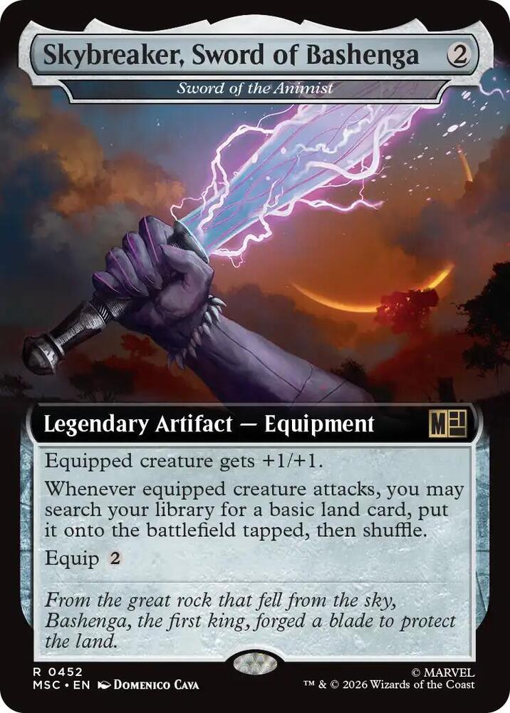 Skybreaker, Sword of Bashenga - Sword of the Animist (Extended Art) 452 card from Commander: Marvel Super Heroes