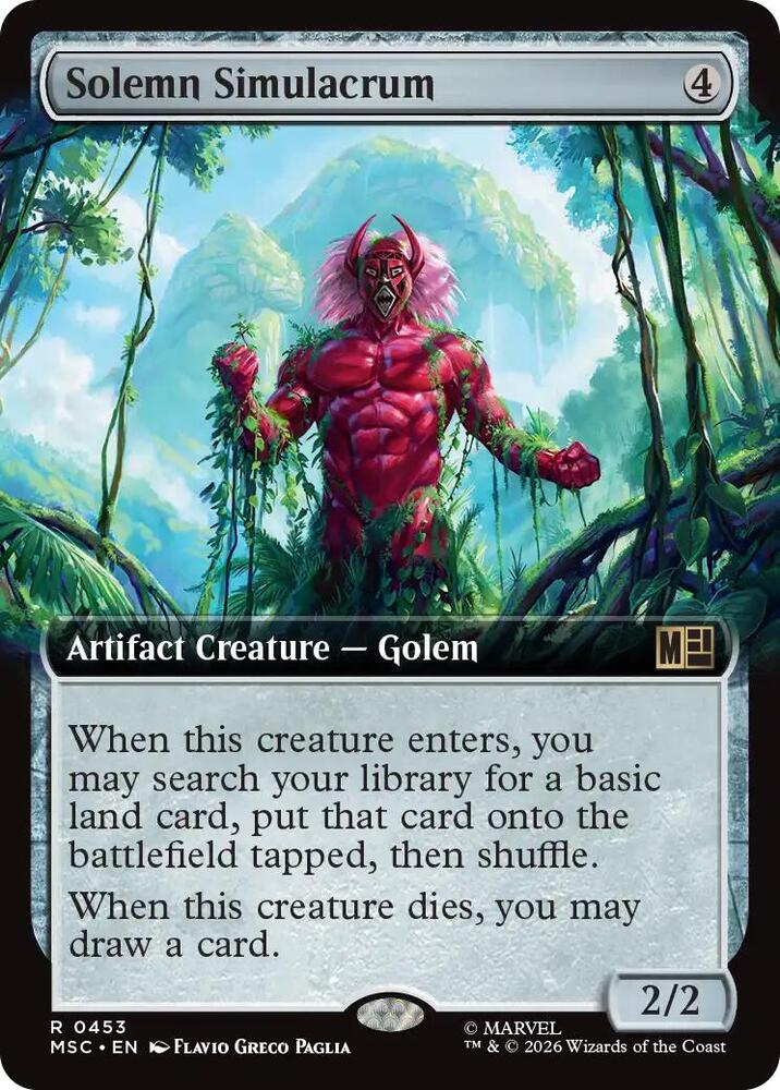 Solemn Simulacrum (Extended Art) 453 card from Commander: Marvel Super Heroes