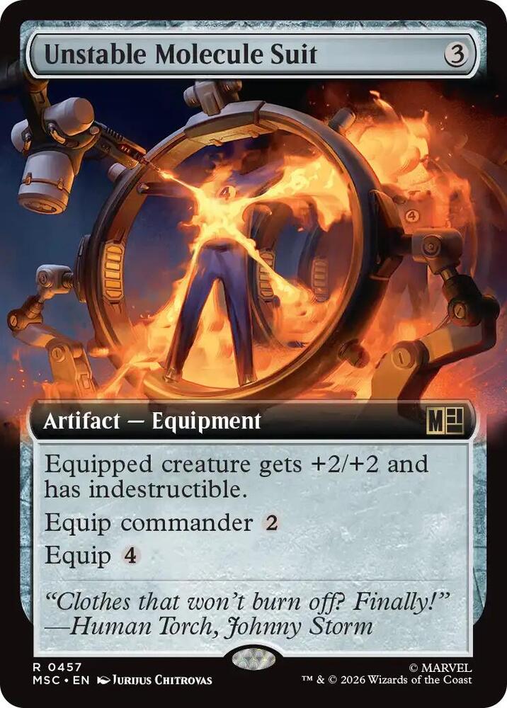 Unstable Molecule Suit (Extended Art) 457 card from Commander: Marvel Super Heroes