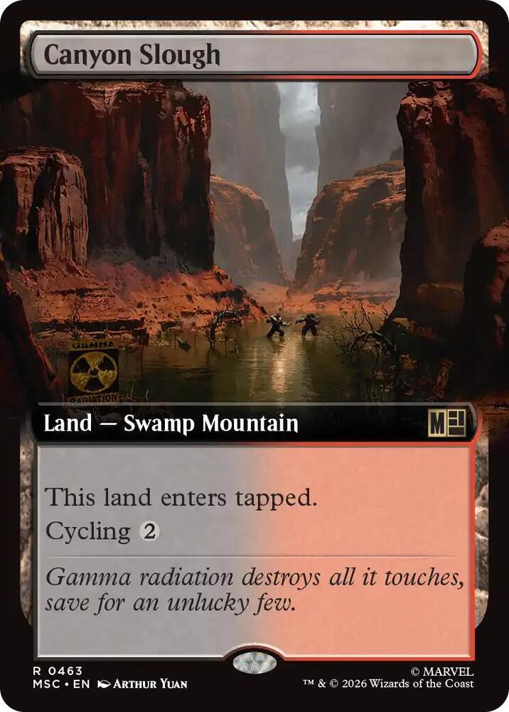 Canyon Slough (Extended Art) 463 card from Commander: Marvel Super Heroes