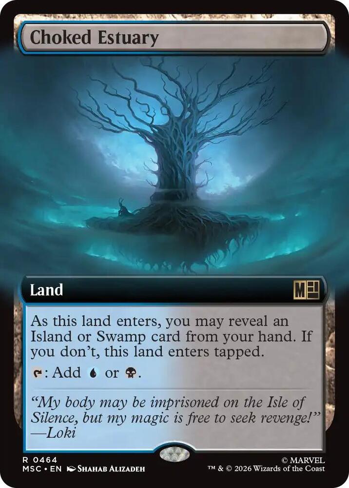 Choked Estuary (Extended Art) 464 card from Commander: Marvel Super Heroes