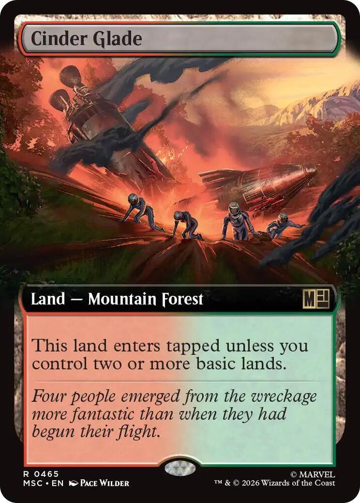 Cinder Glade (Extended Art) 465 card from Commander: Marvel Super Heroes