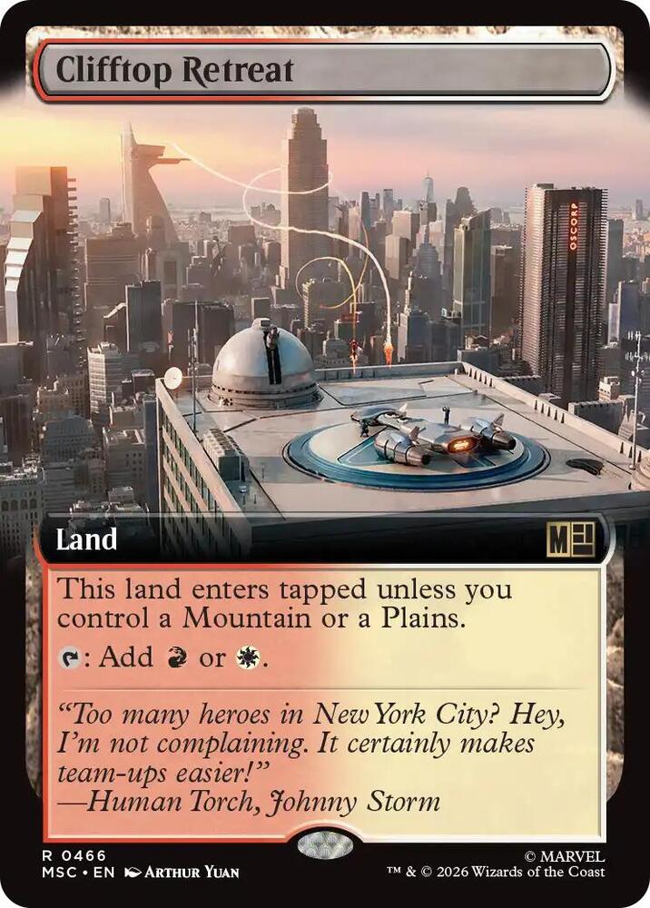 Clifftop Retreat (Extended Art) 466 card from Commander: Marvel Super Heroes