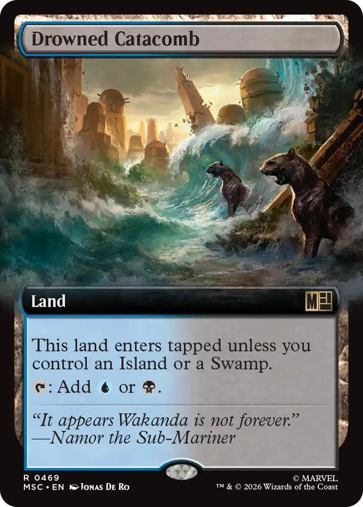 Drowned Catacomb (Extended Art) 469 card from Commander: Marvel Super Heroes