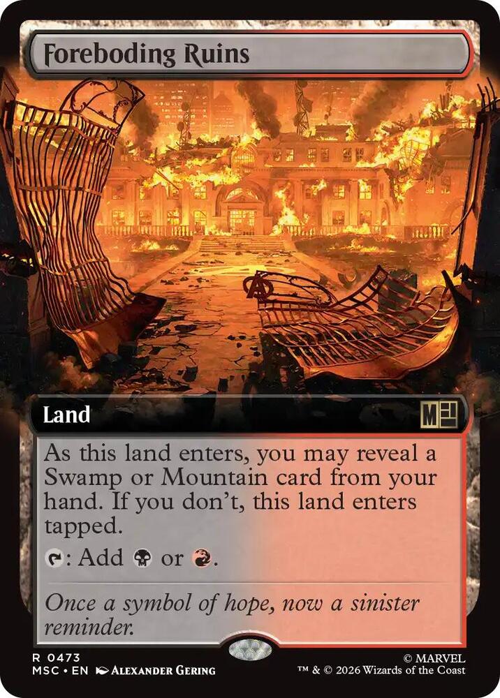Foreboding Ruins (Extended Art) 473 card from Commander: Marvel Super Heroes