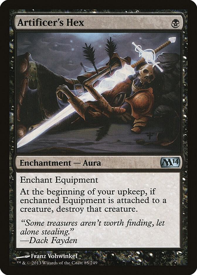 Artificer's Hex 85 card from Magic 2014 (M14)