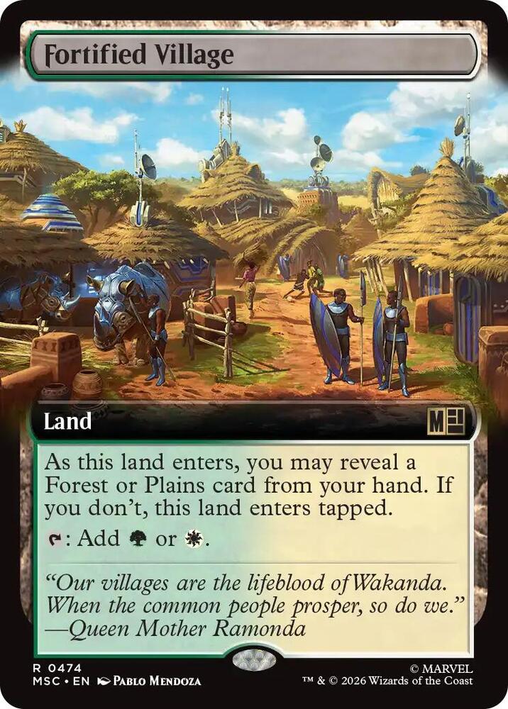 Fortified Village (Extended Art) 474 card from Commander: Marvel Super Heroes