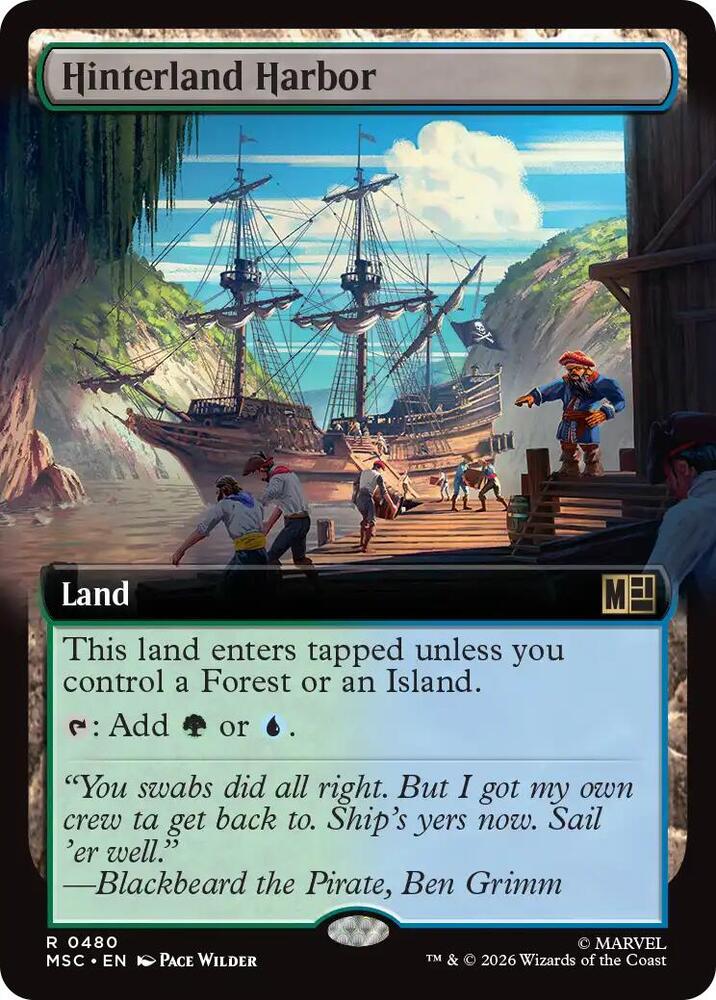 Hinterland Harbor (Extended Art) 480 card from Commander: Marvel Super Heroes