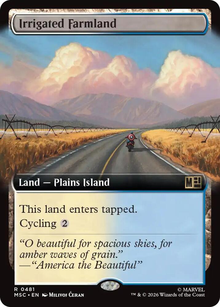 Irrigated Farmland (Extended Art) 481 card from Commander: Marvel Super Heroes