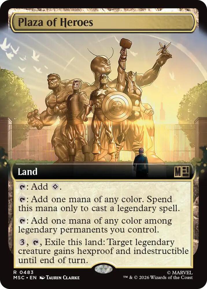 Plaza of Heroes (Extended Art) 483 card from Commander: Marvel Super Heroes