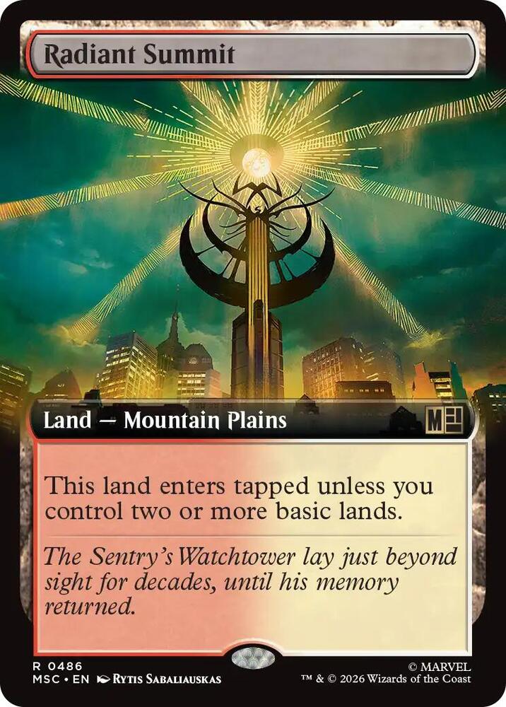Radiant Summit (Extended Art) 486 card from Commander: Marvel Super Heroes