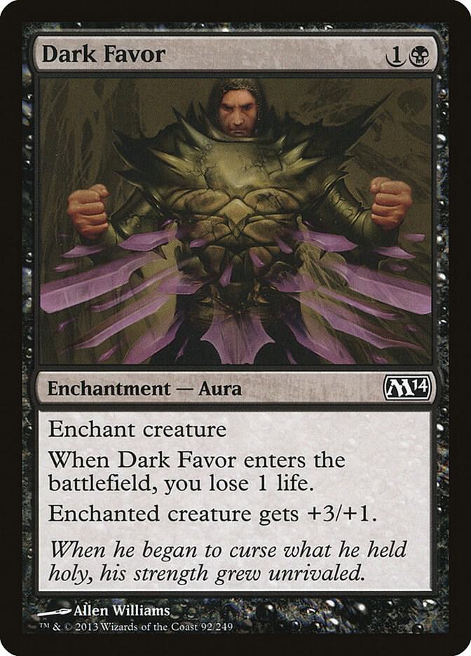 Dark Favor 92 card from Magic 2014 (M14)