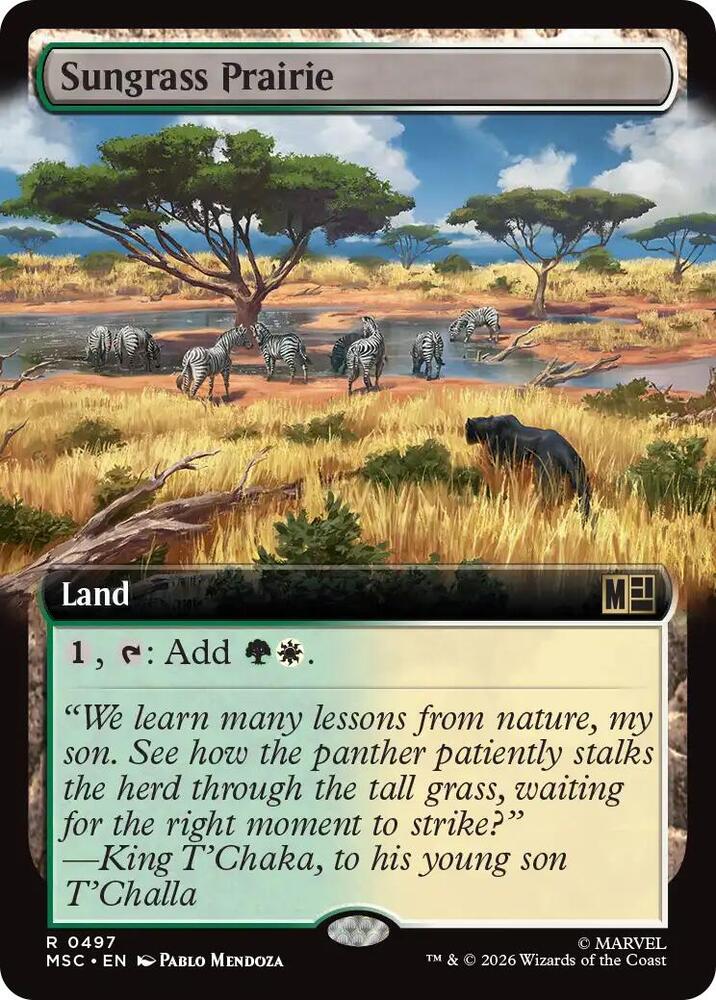 Sungrass Prairie (Extended Art) 497 card from Commander: Marvel Super Heroes