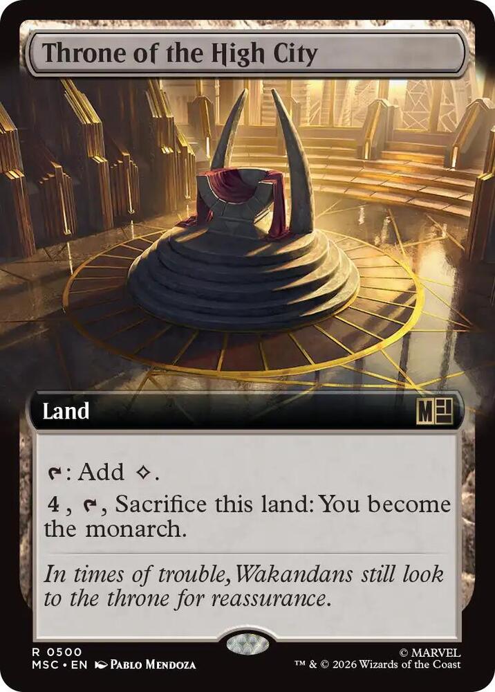 Throne of the High City (Extended Art) 500 card from Commander: Marvel Super Heroes