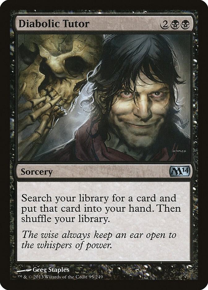 Diabolic Tutor 95 card from Magic 2014 (M14)