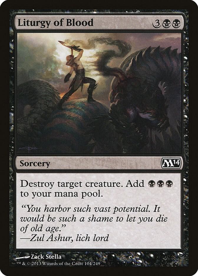 Liturgy of Blood 104 card from Magic 2014 (M14)