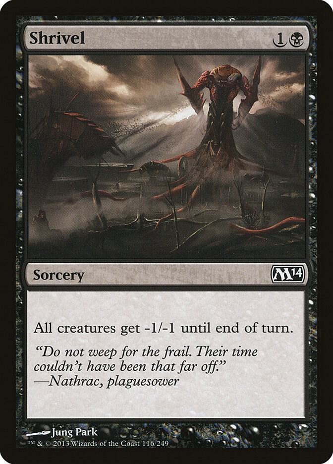 Shrivel 116 card from Magic 2014 (M14)