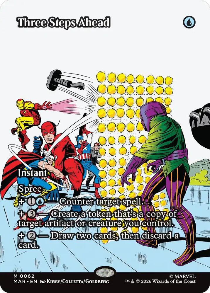 Three Steps Ahead (Borderless) 62 card from Marvel Universe Eternal-Legal