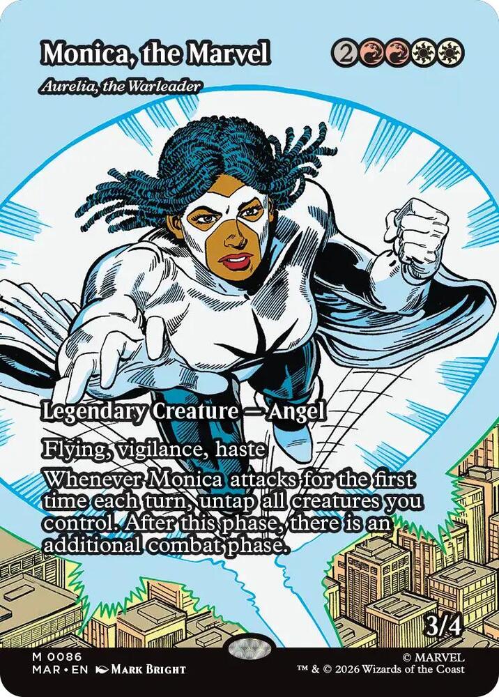 Monica, the Marvel - Aurelia, the Warleader (Borderless) 86 card from Marvel Universe Eternal-Legal