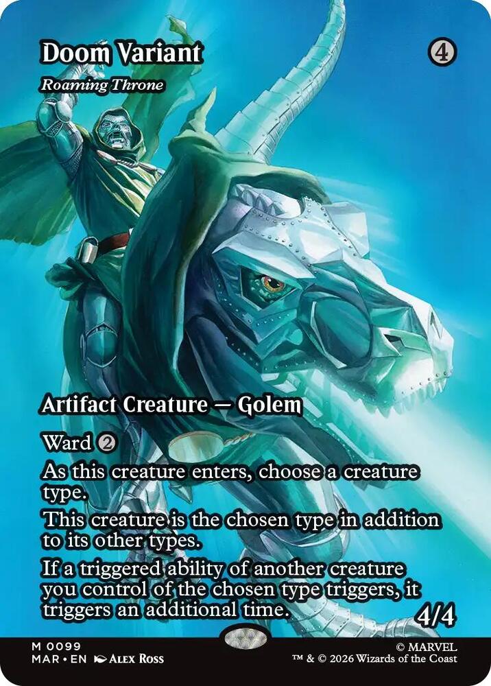 Doom Variant - Roaming Throne (Borderless) 99 card from Marvel Universe Eternal-Legal