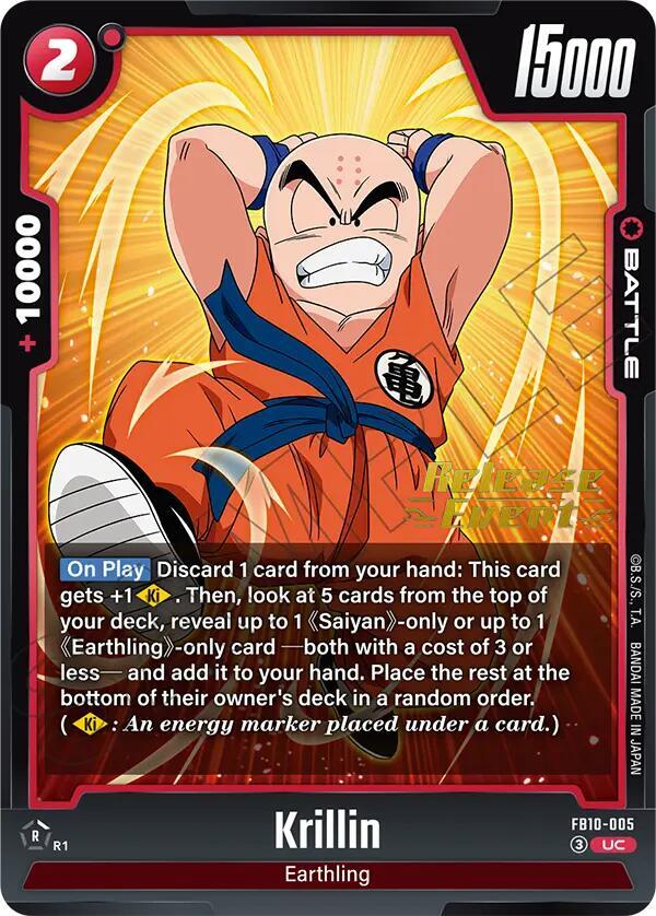 Krillin FB10-005 card from Cross Force Release Event Cards