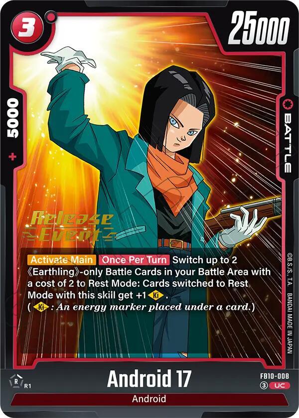 Android 17 FB10-008 card from Cross Force Release Event Cards